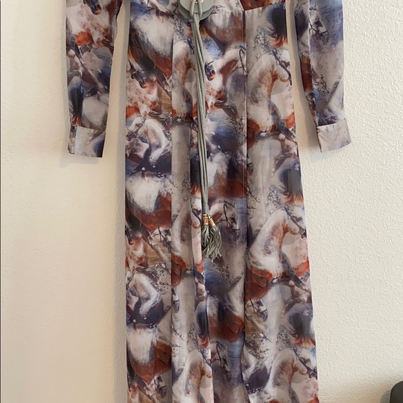 ASOS Dresses Lost Ink Horse Print Maxi Dress With Lace Up Belt Poshmark